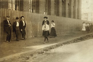 Group of Workers Heading to the Ayer Textile Mill, 6:30 to 7:00 a.m., Lawrence, Massachusetts, USA, Lewis Hine for National Child Labor Committee, September 1911