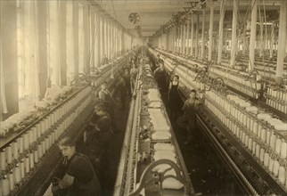 Young Workers in Spinning Room, Cornell Mill, Fall River, Massachusetts, Lewis Hine for National Child Labor Committee, January 1912
