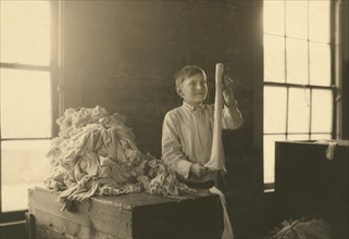 Young Turner at Work in Crescent Hosiery Mill, Scotland Neck, North Carolina, USA, Lewis Hine for National Child Labor Committee, November 1914
