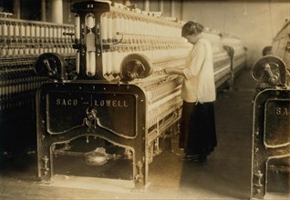 Young Spinner in Cotton Mill, Indian Orchard, Massachusetts, USA, Lewis Hine for National Child Labor Committee, June 1916