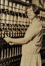 Young Teenage Girl Working at Cheney Silk Mills, South Manchester, Connecticut, USA, Lewis Hine for National Child Labor Committee, 1924