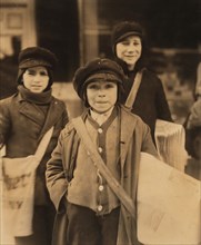 Three Young Newsboys, Utica, New York, USA, Lewis Hine for National Child Labor Committee, February 1910