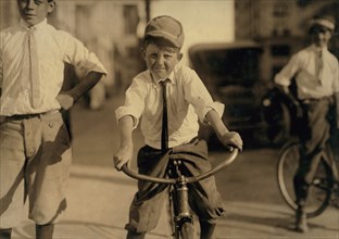 Jeff Miller, Delivery Boy for Magnolia Pharmacy, Recently Returned from Seabrook Reform School where he had spent a year, Full-Length Portrait with Bicycle, Houston, Texas, USA, Lewis Hine for Nationa...