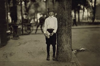 Young Office Boy Employed by Law Firm, 11 years old, Full-Length Portrait, Mobile, Alabama, USA, Lewis Hine for National Child Labor Committee, October 1914