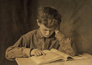 Young Boy Studying, Lewis Hine for National Child Labor Committee, 1924