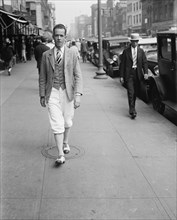 Fashionable Man in Knickers Walking on Sidewalk, Harris & Ewing, 1927