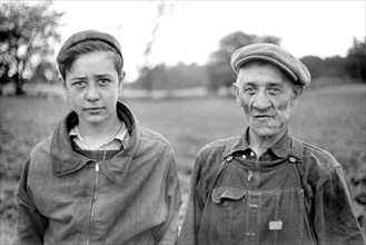 Father and Son From Chicago Picking Strawberries, Berrien County, Michigan, USA, John Vachon for Farm Security Administration July 1940
