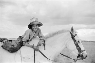 Young Boy on White Horse, Costialla County, Colorado, USA, Arthur Rothstein for Farm Security Administration, October 1939