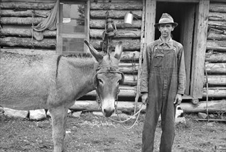 Man with Donkey, Rehabilitation Client, Boone County, Arkansas, USA, Ben Shahn for U.S. Resettlement Administration, October 1935