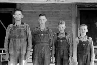 Farm Security Administration Client with his Three Sons, Caruthersville, Missouri, USA, Russell Lee, Farm Security Administration, August 1938