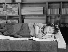 Sleeping Girl at Nursery School, Reedsville, West Virginia, USA, Elmer Johnson, Farm Security Administration, April 1935