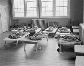 Sleeping Nursery School Children Reedsville, West Virginia, USA, Elmer Johnson, Farm Security Administration, April 1935