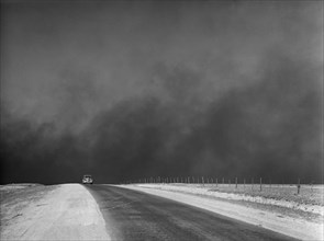 Heavy Black Clouds of Dust Rising over Texas Panhandle, Texas, USA, Arthur Rothstein, Farm Security Administration, March 1936