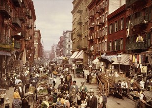 Mulberry Street, New York City, New York, USA, Detroit Publishing Company, 1900