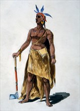 Native American, Watercolor Painting William L. Wells for the Columbian Exposition Pageant, circa 1892
