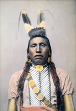 Chief White Bull, Hand Colored Albumen Photograph, circa 1882
