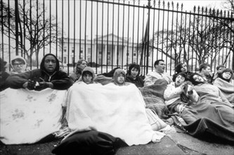 Civil Rights Demonstrators Maintain All-Night Vigil at White House, Washington DC, USA, March 18, 1965