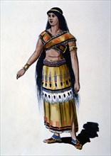Pocahontas, Watercolor Painting by William L. Wells for the Columbian Exposition Pageant, 1892