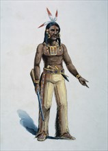 Native American, Watercolor Painting by William L. Wells for the Columbian Exposition Pageant, 1892