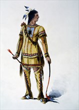 Mohican Warrior,  Watercolor Painting by William L. Wells for the Columbian Exposition Pageant, 1892