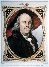 Benjamin Franklin, Lithograph by Nathaniel Currier, 1847