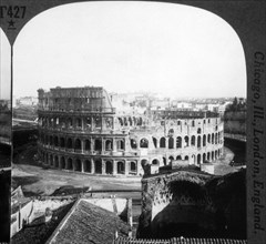 Colosseum Rome, Italy, Single Image of Stereo Card, circa 1900
