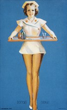 Sexy Nurse, "Doctor's Orders", Mutoscope Card, 1940's