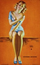 Smiling Woman, "Southern Exposure", Mutoscope Card, 1940's