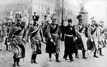 Kaiser Wilhelm II Marching with His Six Sons-In-Law