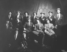 Fourteen Women Wearing Men's Clothing with Cigarettes, Chicago, Illinois, USA, circa 1910