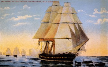 U.S.S. Constitution, Old Ironsides, Undated Lithograph