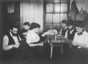 Workers in Sweatshop, New York City, USA, circa 1908