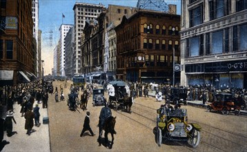 State Street, Chicago, Illinois, USA, Photochrome, circa 1920