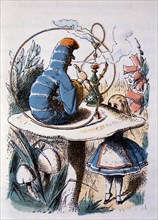 Advice From a Caterpillar, Alice's Adventure in Wonderland by Lewis Carroll, Hand-Colored Illustration by John Tenniel, circa 1865