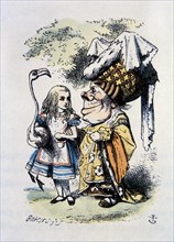 The Mock Turtle Story, Alice with the Duchess, Alice's Adventure in Wonderland by Lewis Carroll, Hand-Colored Illustration by John Tenniel, circa 1865
