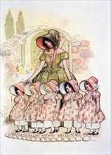 Mary, Mary Quite Contrary, Mother Goose Rhymes, Illustration by Fanny Cory, circa 1913