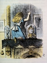 Looking Glass House, Through the Looking Glass by Lewis Carroll, Hand-Colored Illustration by John Tenniel, circa 1872