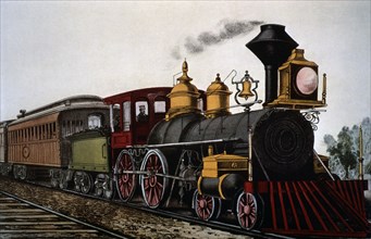 Steam Locomotive Train, Currier & Ives