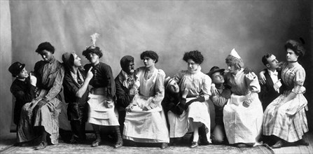 Theatrical Company with Two Minstrels, Madison, Wisconsin, USA, circa 1910