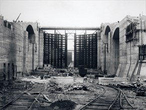 Construction of Locks, The Panama Canal, circa 1912