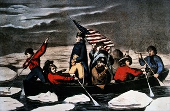 George Washington crossing the Delaware River, December 25, 1776, Currier & Ives, Lithograph
