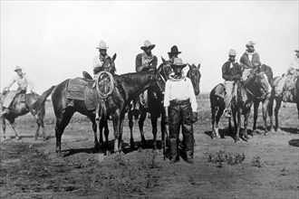 Black Cowboys on Horseback, Portrait, USA, circa 1880