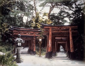 Buddhist Archway, Inari Shrine, Kyoto, Japan, circa 1880