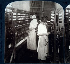 Women Mill Workers, Paterson, New Jersey, USA, Single Image of Stereo Card, circa 1900