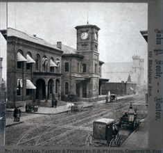 Lowell, Eastern & Fitchburg Railroad Station, Boston, Massachusetts, USA, circa 1900