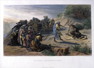 Lion Hunting in Arabia, circa 1860
