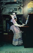 Man Kissing Woman at Piano, circa 1910