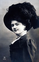Woman Wearing Fancy Hat, Portrait, circa 1910