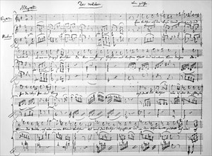Musical Manuscript by Wolfgang Amadeus Mozart, Music for Goethe's The Violet