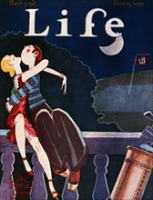 Romantic Couple Seated on Fence, "Life Magazine", 1927